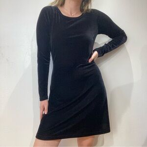 Vintage Moda Intl Black Velour Mini Dress